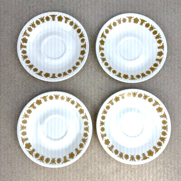 VTG‎ 4 Corelle by Corning USA Butterfly Gold Coffee/ Tea Cup Saucer Only- 6 1/4" - Picture 1 of 6